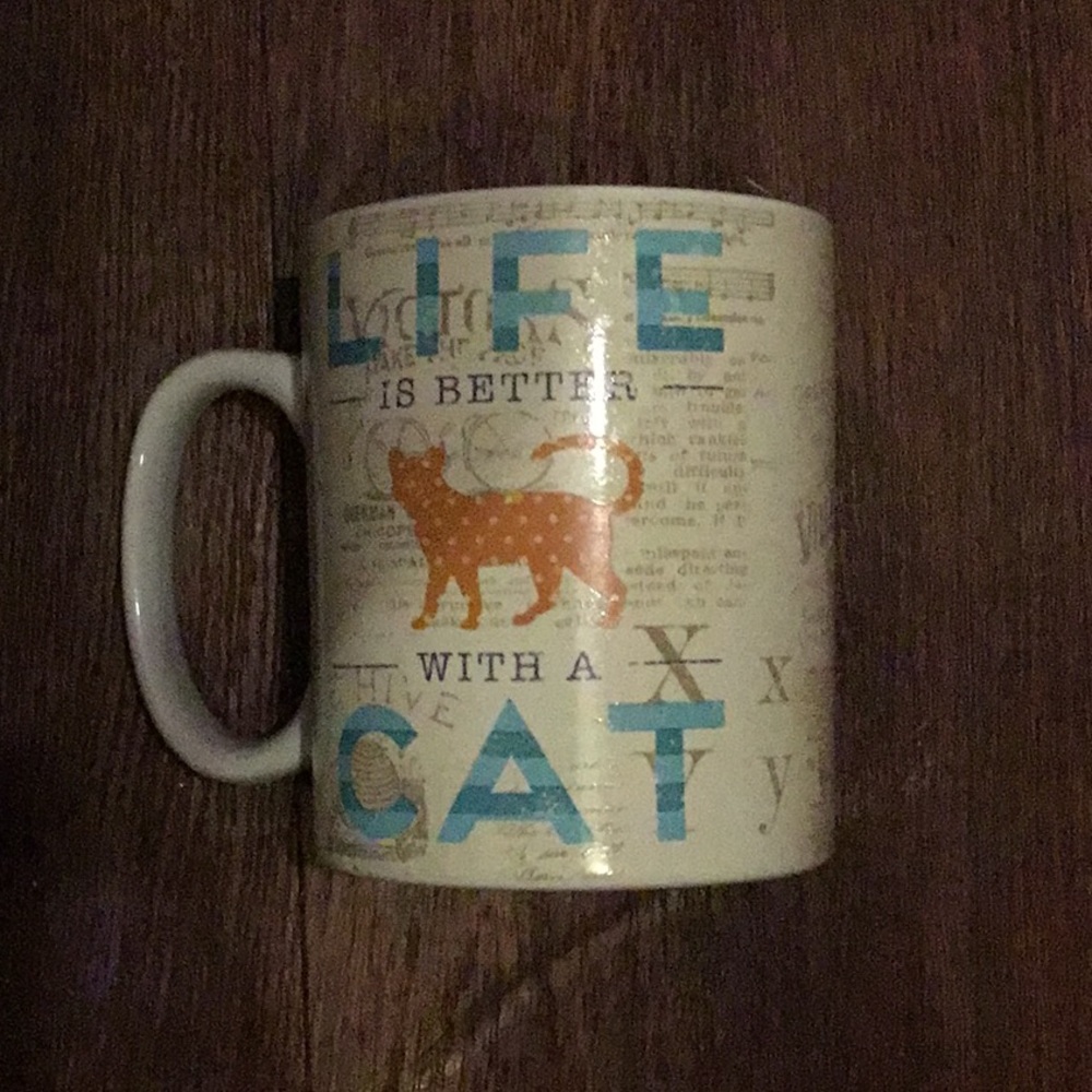 Chasing Baxter mug “life is better with a cat”